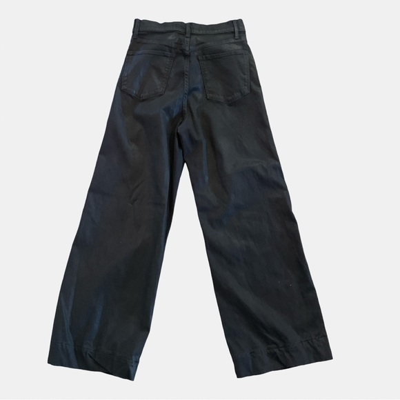 Joe’s Mia Wide Leg Black Stretch Coated/sheen High Waist Jeans Size 25 Chic - Picture 4 of 9